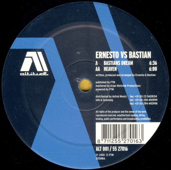 Ernesto Vs. Bastian - Bastians Dream / Heaven | Altitude (ALT 001) - 3 Ernesto Vs. Bastian - Bastians Dream / Heaven | Altitude (ALT 001) - 3