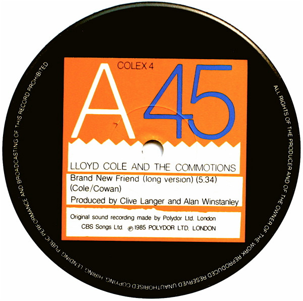 Lloyd Cole & The Commotions - Brand New Friend | Polydor (COLEX 4) - 2