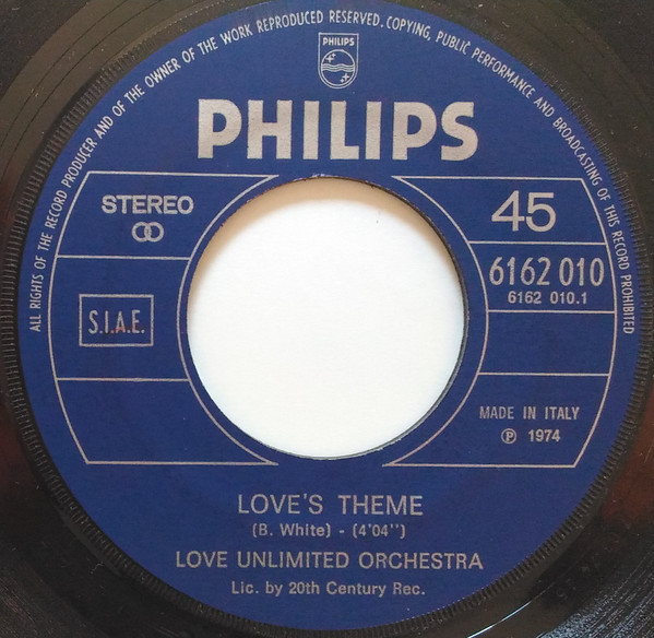 Love Unlimited Orchestra / Love Unlimited - Love's Theme / Under The Influence Of Love | Philips (6162 010) - 3 Love Unlimited Orchestra / Love Unlimited - Love's Theme / Under The Influence Of Love | Philips (6162 010) - 3