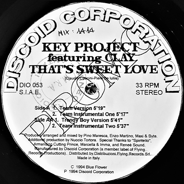 Key Project Featuring Clay - That's Sweet Love | Discoid Corporation (DIO 053) - main