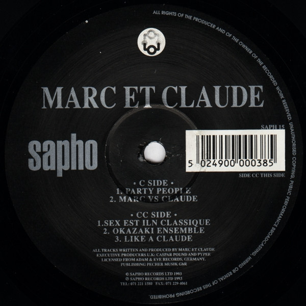 Marc Et Claude - Party People | Sapho (SAPH 15)