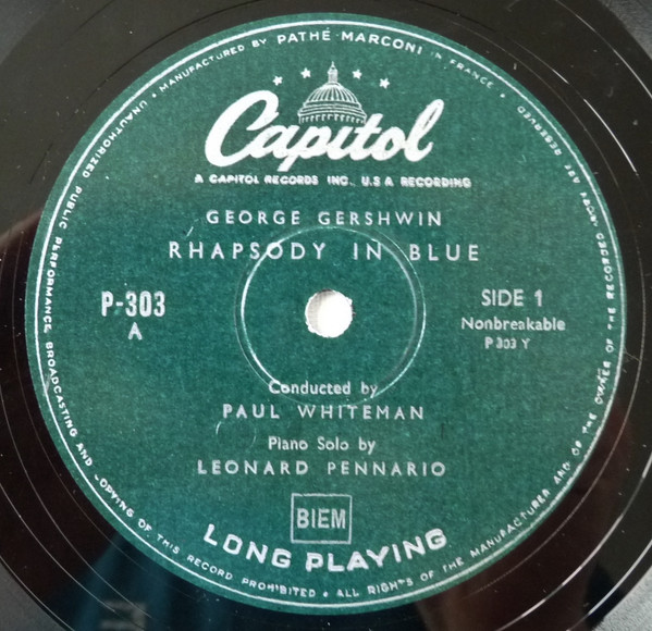 George Gershwin , Paul Whiteman - Rhapsody In Blue - Un Américain A Paris | Capitol Records (P 303) - 3
