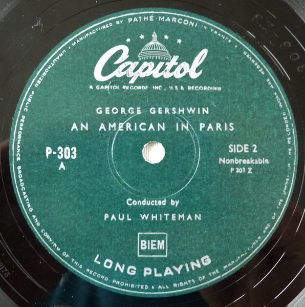 George Gershwin , Paul Whiteman - Rhapsody In Blue - Un Américain A Paris | Capitol Records (P 303) - 4
