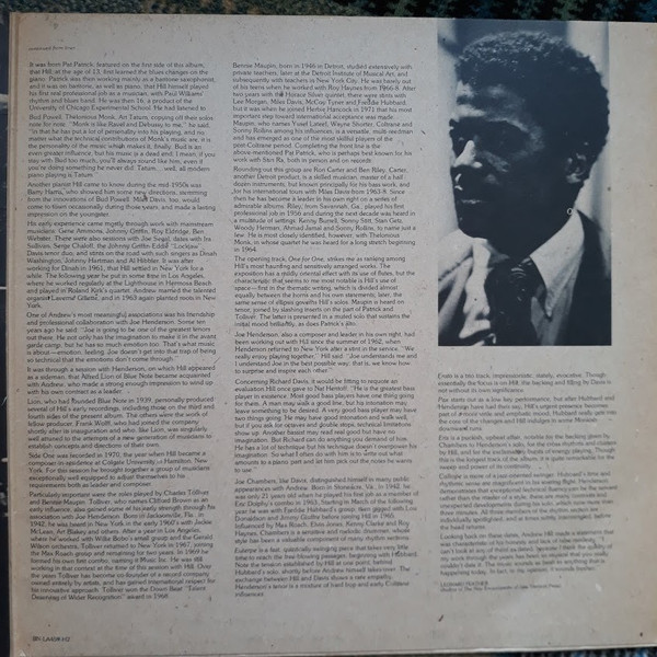 Andrew Hill - One For One | Blue Note (BST 84 489/90 XC) - 3 Andrew Hill - One For One | Blue Note (BST 84 489/90 XC) - 3