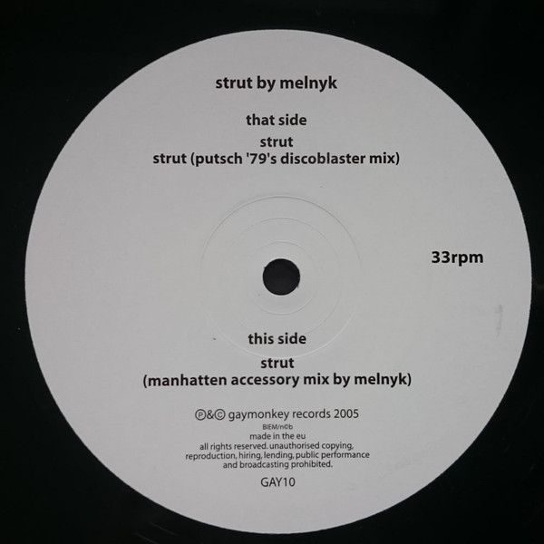Melnyk - Strut | Gaymonkey Records (GAY10) - 2