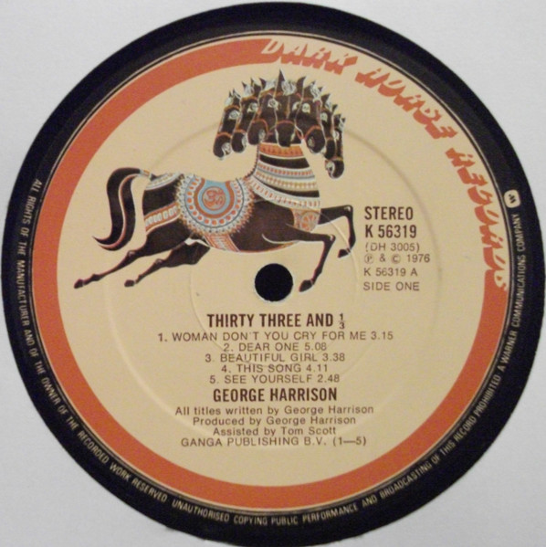 George Harrison - Thirty Three & 1/3 | Dark Horse Records (K56319) - 4