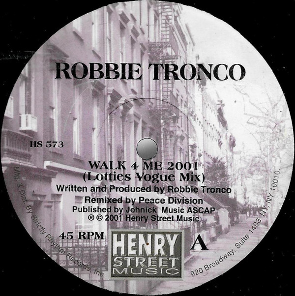Robbie Tronco - Walk 4 Me 2001 | Henry Street Music (HS 573) - 3