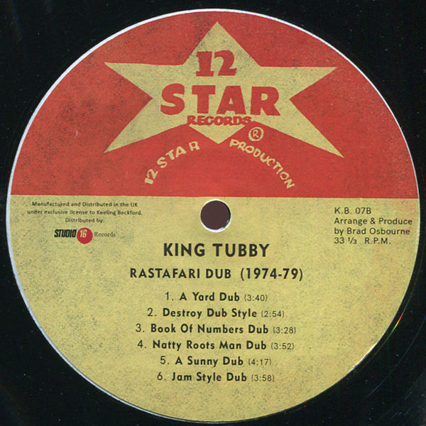 King Tubby - King Tubby's "Rastafari Dub" (1974 - 1979) | 12 Star Records (KB-07) - 4