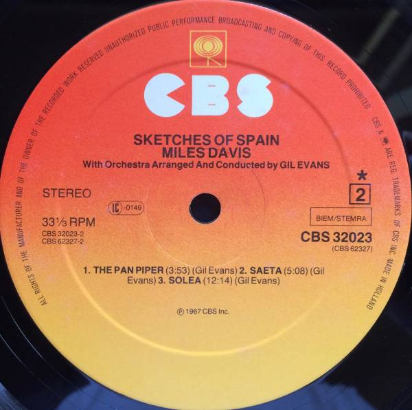 Miles Davis - Sketches Of Spain | CBS (CBS 32023) - 4 Miles Davis - Sketches Of Spain | CBS (CBS 32023) - 4