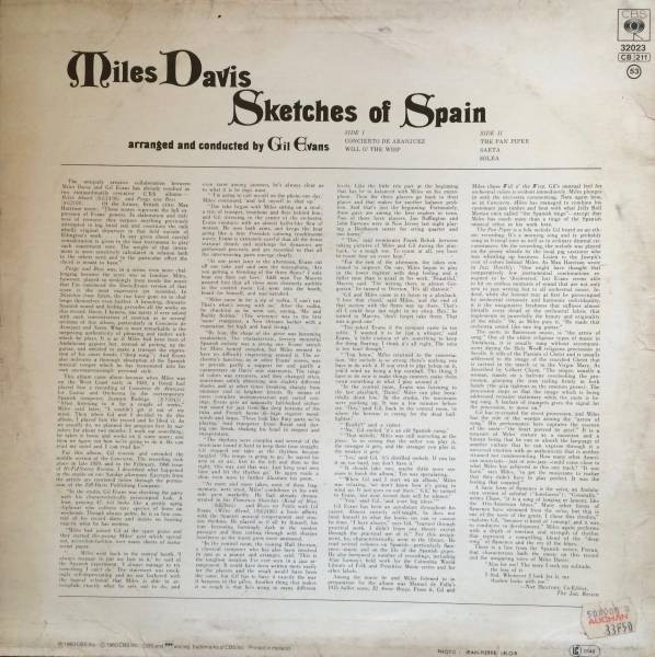 Miles Davis - Sketches Of Spain | CBS (CBS 32023) - 2 Miles Davis - Sketches Of Spain | CBS (CBS 32023) - 2