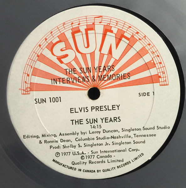 Elvis Presley - Interviews And Memories Of: The Sun Years [Vinyl] | Sun (SUN 1001) - 3