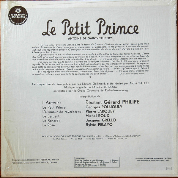 Antoine De Saint-Exupéry - Le Petit Prince [Vinyl] | Select (SSC-24.055) - 2