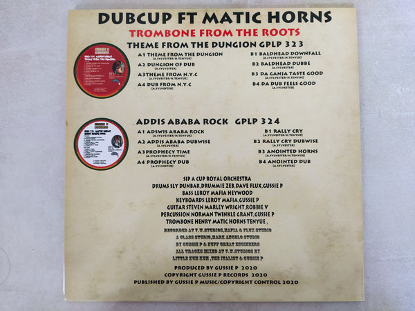 Dubcup Ft Matic Horns - Trombone From The Roots / Theme From The Dungion & Addis Ababa Rock | Sip A Cup Records (GPLP323 & GPLP324)