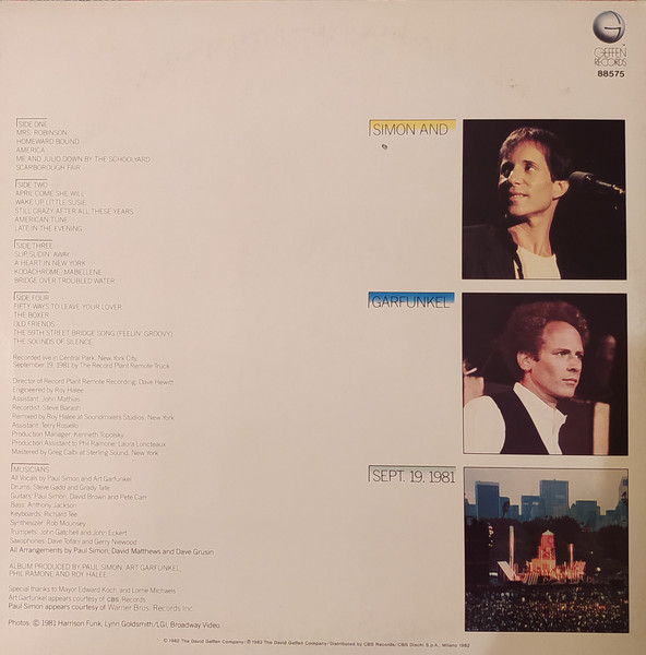 Simon & Garfunkel - The Concert In Central Park | Geffen Records (GEF 88575) - 3