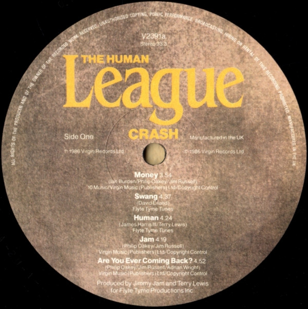 The Human League - Crash | Virgin (V2391) - 5 The Human League - Crash | Virgin (V2391) - 5