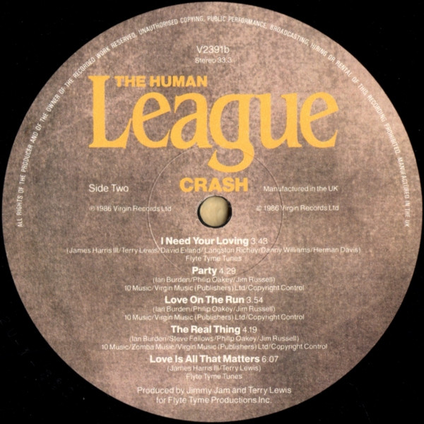 The Human League - Crash | Virgin (V2391) - 6 The Human League - Crash | Virgin (V2391) - 6