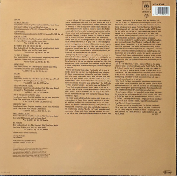 Benny Goodman Sextet - Benny Goodman Sextet | CBS (CBS 450411 1) - 2 Benny Goodman Sextet - Benny Goodman Sextet | CBS (CBS 450411 1) - 2