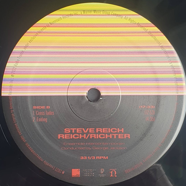 Steve Reich / Ensemble Intercontemporain Conducted By George Jackson - Reich/Richter | Nonesuch (075597911886) - 3 Steve Reich / Ensemble Intercontemporain Conducted By George Jackson - Reich/Richter | Nonesuch (075597911886) - 3