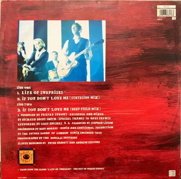 Prefab Sprout - Life Of Surprises / If You Don't Love Me | Kitchenware Records (SKX 63) - 2 Prefab Sprout - Life Of Surprises / If You Don't Love Me | Kitchenware Records (SKX 63) - 2