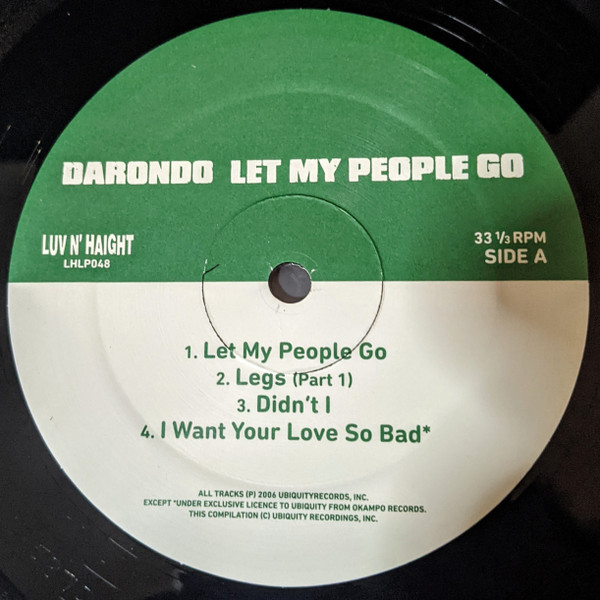 Darondo - Let My People Go | Luv N' Haight (LHLP048) - 3