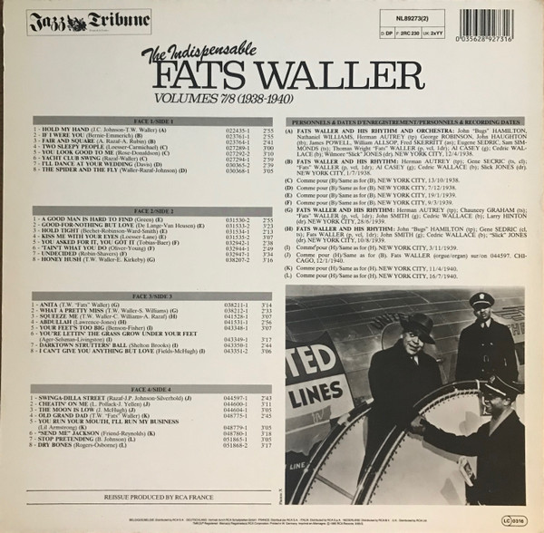 Fats Waller - The Indispensable Fats Waller Volumes 7/8 (1938-1940) | RCA (NL 89273 (2)) - 2