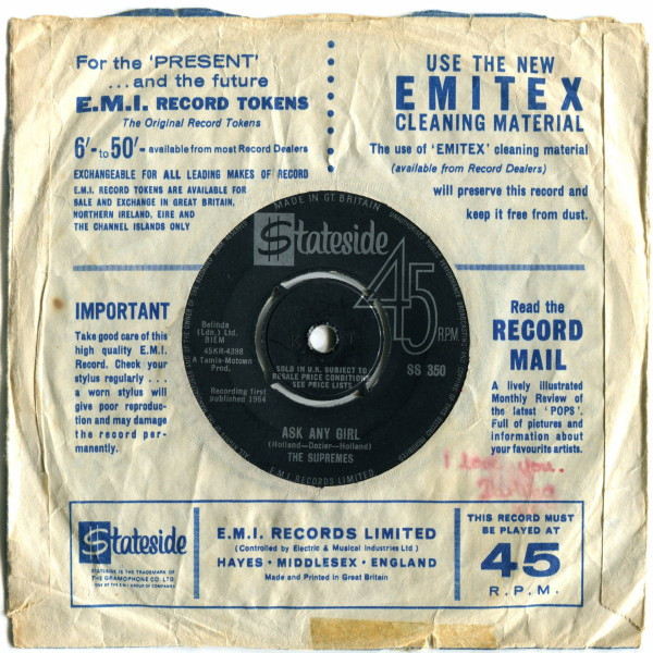 The Supremes - Baby Love | Stateside (SS 350) - 4