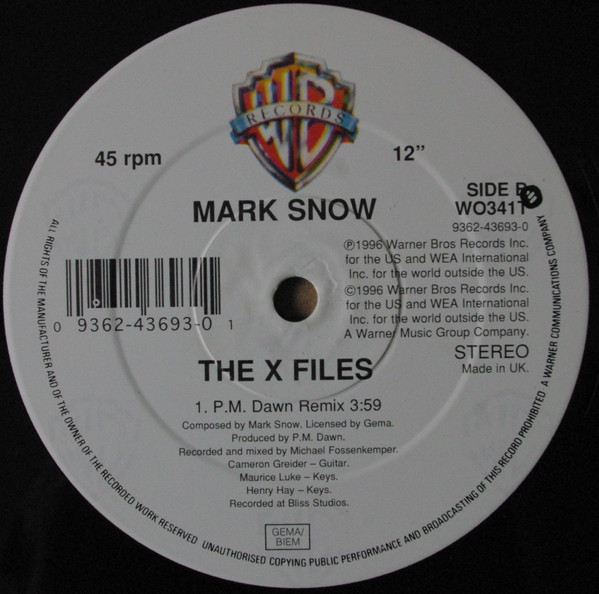 Mark Snow - The X-Files | Warner Bros. Records (W0341T) - 4