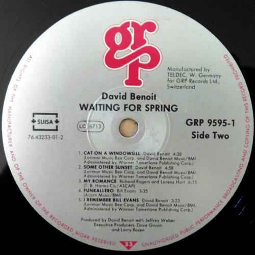 David Benoit - Waiting For Spring | GRP (GRP-9595-1) - 4 David Benoit - Waiting For Spring | GRP (GRP-9595-1) - 4
