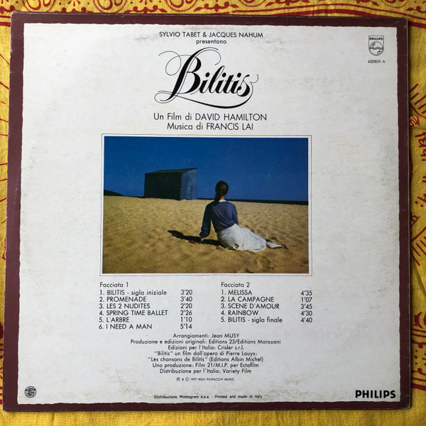 Francis Lai - Bilitis (Colonna Sonora Originale Del Film) | Philips (6323051 A)