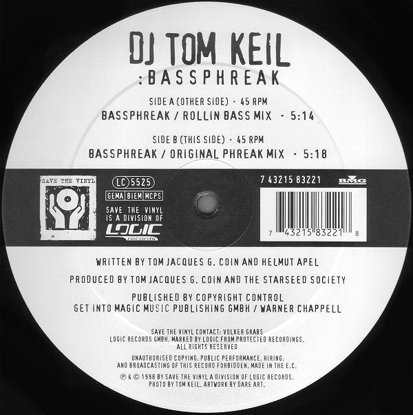 Tom Keil - Bassphreak | Save The Vinyl (STV DJ 010) - main