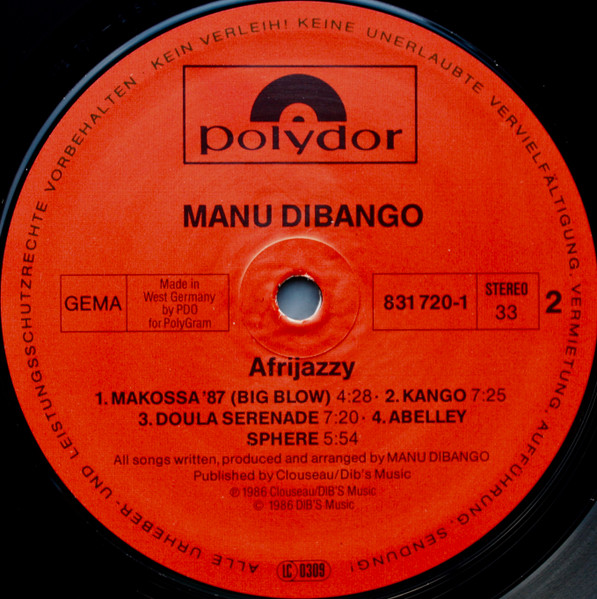 Manu Dibango - Afrijazzy | Polydor (831 720-1) - 4