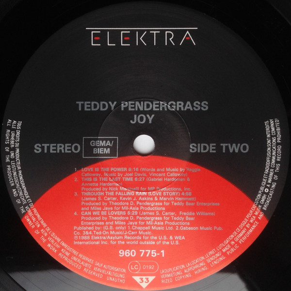 Teddy Pendergrass - Joy | Elektra (960 775-1) - 4