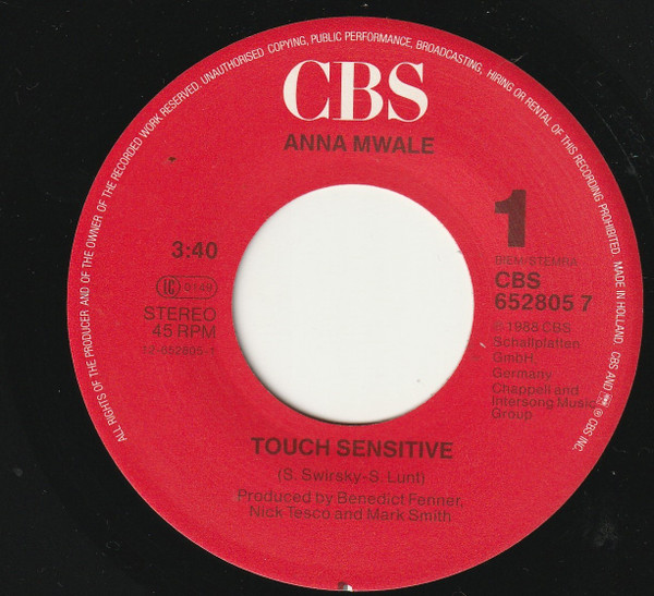 Anna Mwale - Touch Sensitive | CBS (CBS 652805 7) - 3 Anna Mwale - Touch Sensitive | CBS (CBS 652805 7) - 3