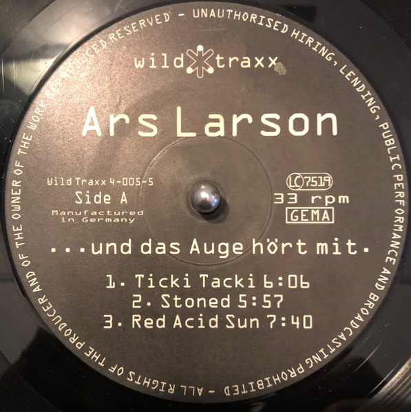 Ars Larson - ...Und Das Auge Hört Mit. | Wild Traxx (WT 4-005-5)