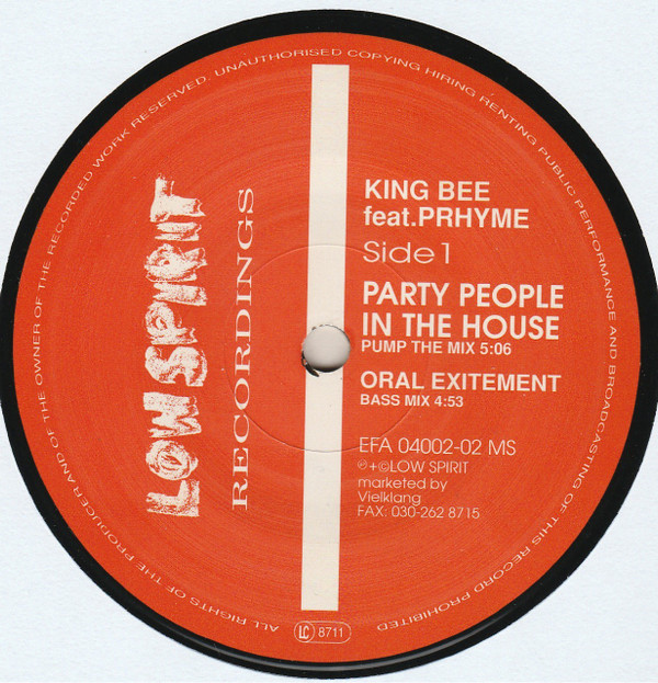 King Bee Feat. Prhyme - Party People In The House | Low Spirit Recordings (EFA 04002-02 MS) - main