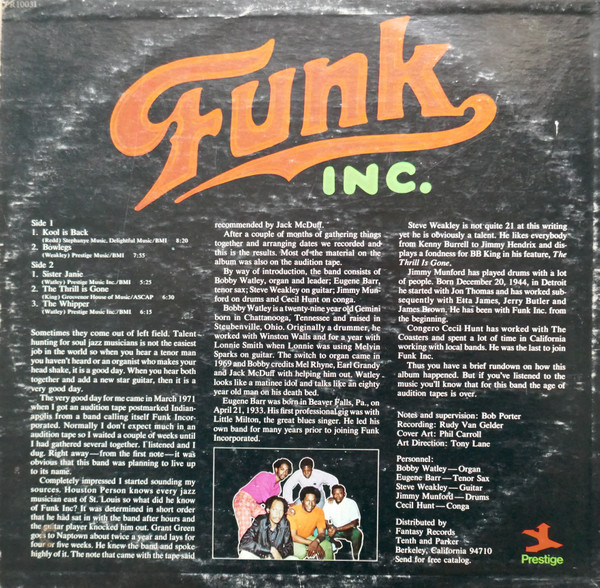 Funk Inc. - Funk Inc. | Prestige (PR 10031) - 2