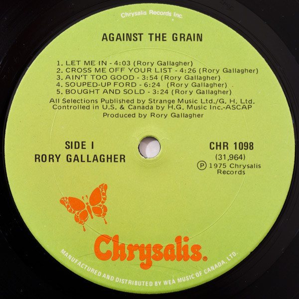 Rory Gallagher - Against The Grain | Chrysalis (CHR 1098) - 3 Rory Gallagher - Against The Grain | Chrysalis (CHR 1098) - 3