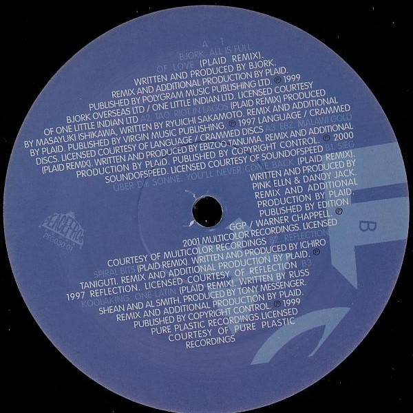 Plaid - Plaid Remixes (Parts In The Post) | Peacefrog Records (PFG030:01) - 4