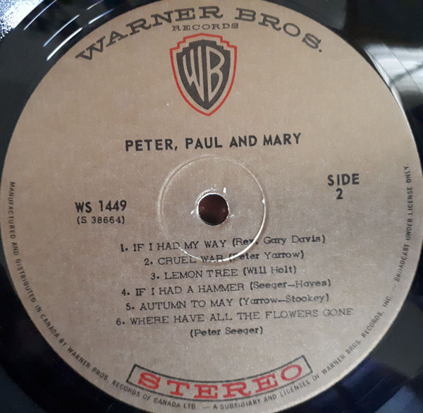 Peter, Paul & Mary - Peter, Paul And Mary | Warner Bros. Records (WS 1449) - 4