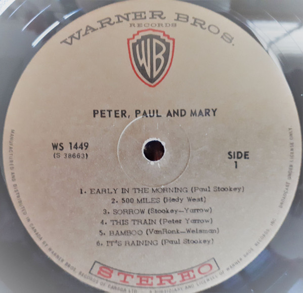 Peter, Paul & Mary - Peter, Paul And Mary | Warner Bros. Records (WS 1449) - 3