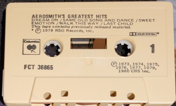Aerosmith - Aerosmith's Greatest Hits [Cassette] | Columbia (FCT 36865) - 3