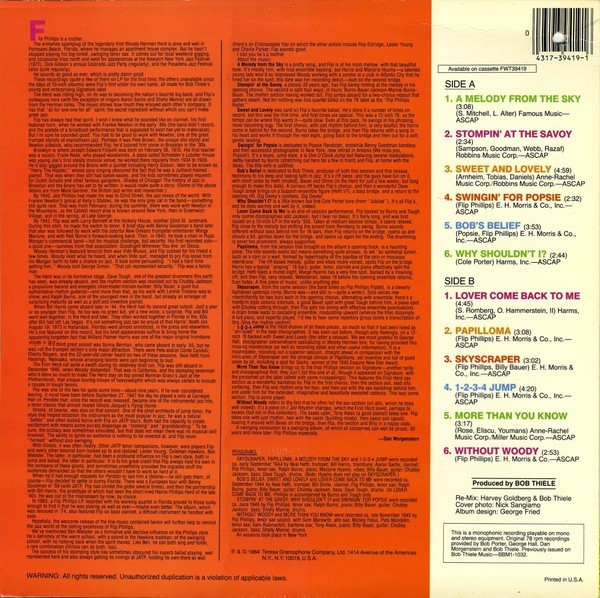 Flip Phillips - A Melody From The Sky | Doctor Jazz (FW 39419) - 2