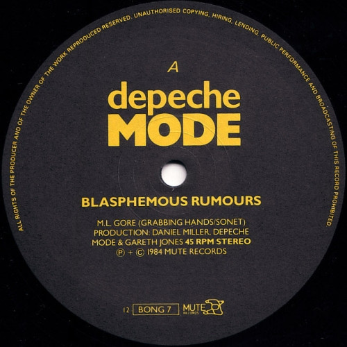 Depeche Mode - Blasphemous Rumours | Mute (12 BONG 7) - 4