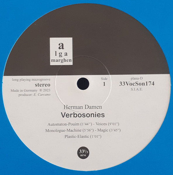 Herman Damen - Verbosonies And Phonographies | Planam (plana-D 33VocSon174) - 3