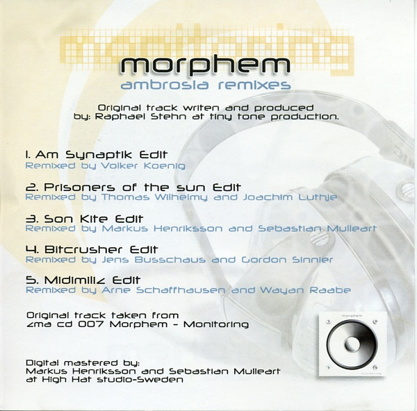 Morphem - Ambrosia Remixes | Zillion Mental Anarchie Records (ZMACD011) - 2