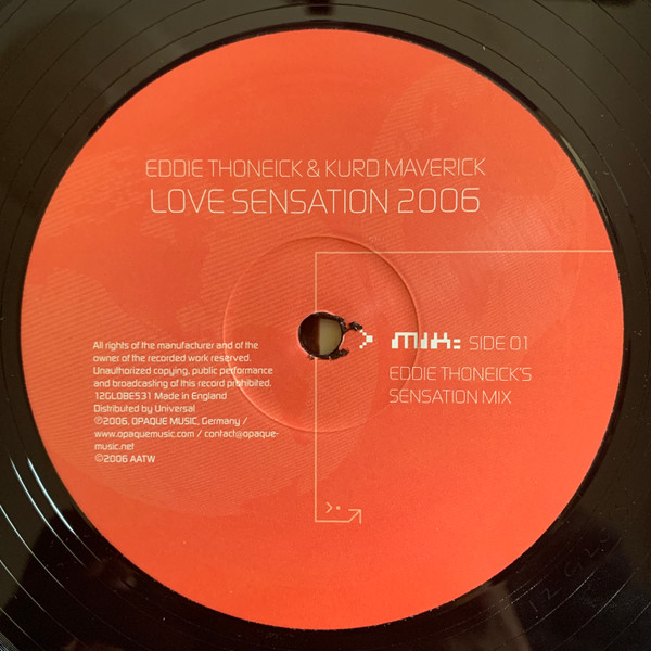 Eddie Thoneick & Kurd Maverick - Love Sensation 2006 | All Around The World (12GLOBE531) - 3 Eddie Thoneick & Kurd Maverick - Love Sensation 2006 | All Around The World (12GLOBE531) - 3