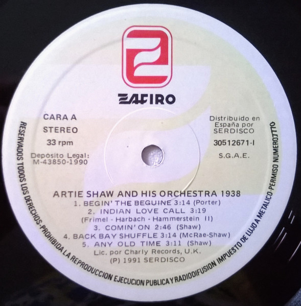 Artie Shaw And His Orchestra - The Complete Artie Shaw And His Orchestra - 1938 | Zafiro (30512671) - 3 Artie Shaw And His Orchestra - The Complete Artie Shaw And His Orchestra - 1938 | Zafiro (30512671) - 3