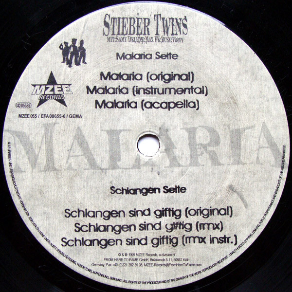 Stieber Twins Mit Samy Deluxe ; Max Herre ; Busy ; Tropf - Malaria | MZEE Records (MZEE 055) - 3 Stieber Twins Mit Samy Deluxe ; Max Herre ; Busy ; Tropf - Malaria | MZEE Records (MZEE 055) - 3