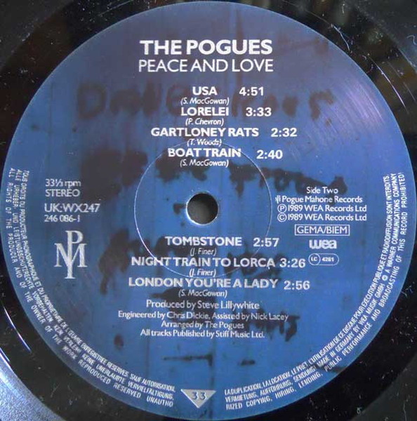 The Pogues - Peace And Love | Pogue Mahone Records (WX247) - 4