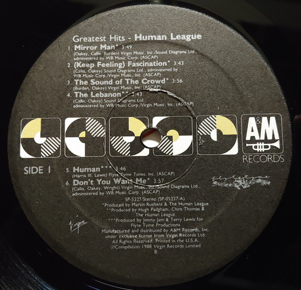 The Human League - Greatest Hits | A&M Records (SP 5227) - 3